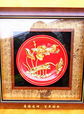 漆线雕鸳鸯戏水仿古风结婚礼品