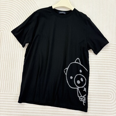 日本小众潮牌 drug store’s 纯棉小猪印花百搭舒适短袖T恤上衣