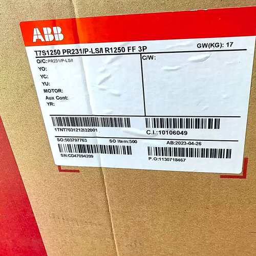 [议价可修]ABB塑壳断路器T7S1250 PR231/P-LS/I R