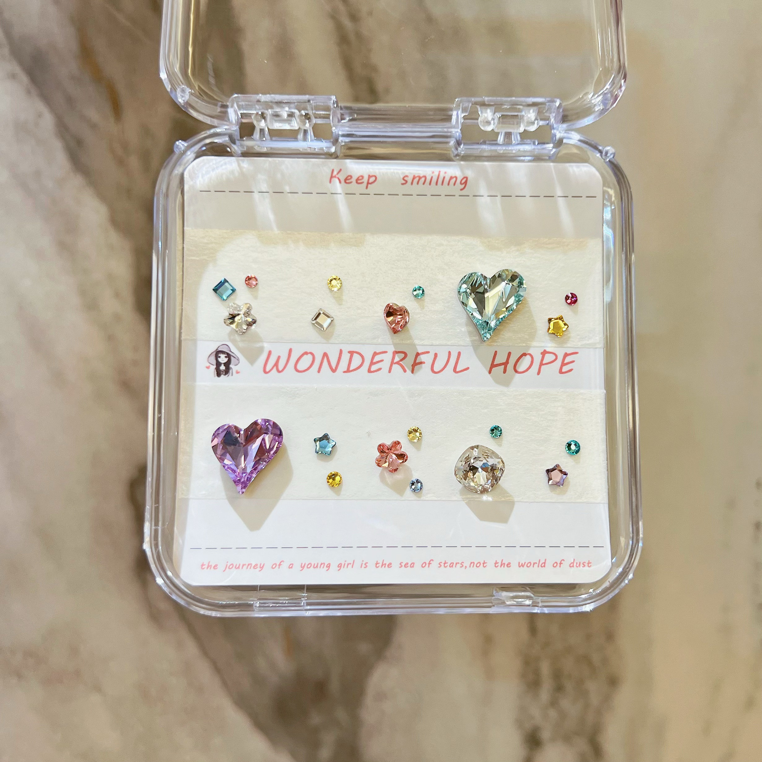 华子美甲钻材料包彩钻糖果汽水美甲钻材料包小猴子美甲