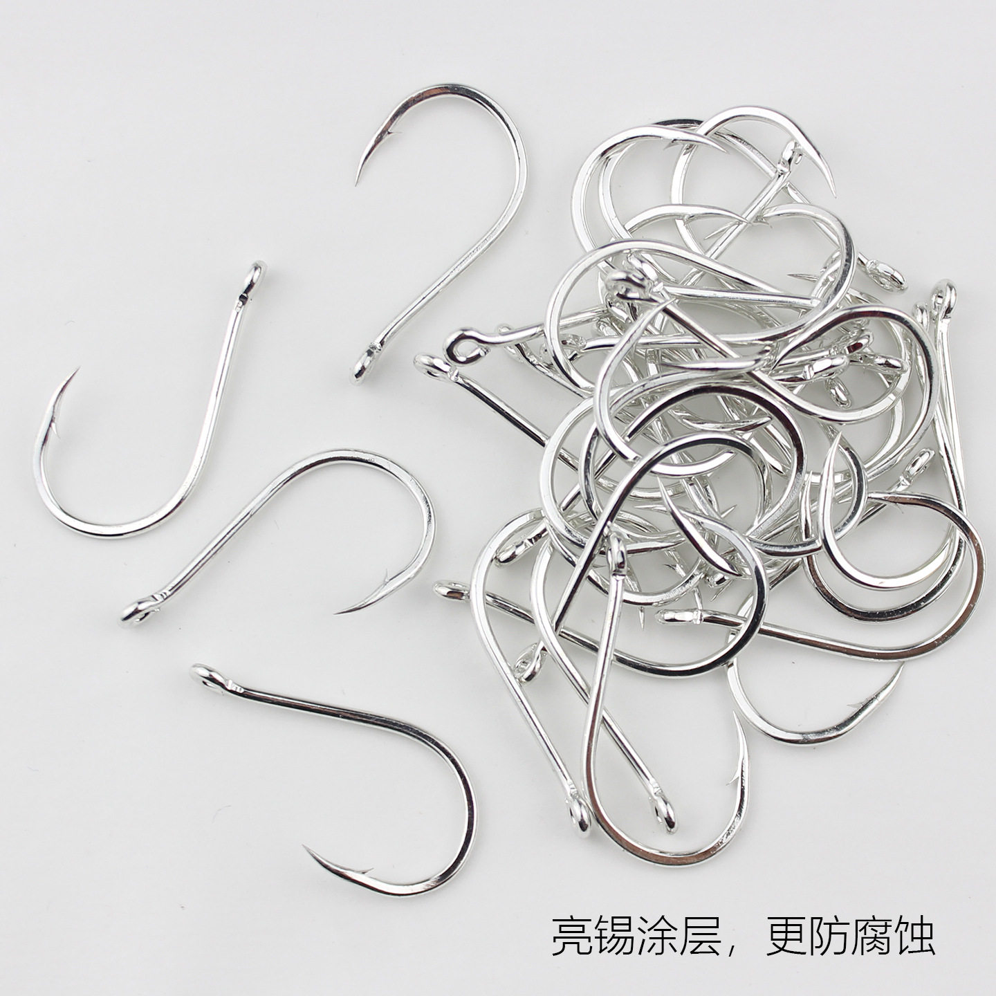 精品管付千又钩有倒刺鬼牙三角牙加强歪嘴带圈钩柄海钓路亚大物钩