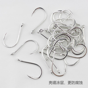 精品管付千又钩有倒刺鬼牙三角牙加强歪嘴带圈钩柄海钓路亚大物钩
