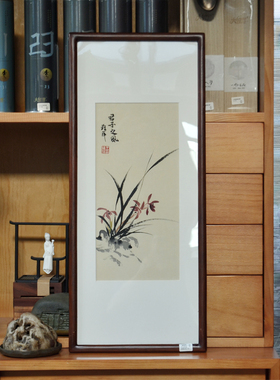 朴水仙堂 君子之风晴儿国画作品花梨木框 孤品 花鸟装饰画顺丰包