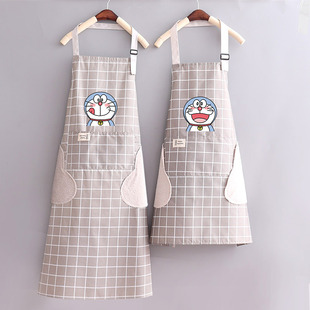 情侣围裙防水加长加肥男士 可爱家用做饭家务成人围腰防油擦手印字