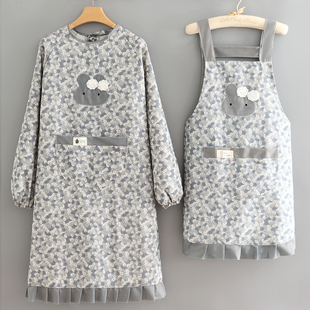 网红爆款 罩衣工作服上班防油大人美甲美睫 厨房做饭布料围裙女长袖