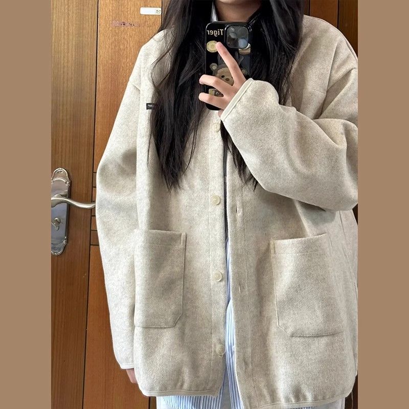 原版做法美式复古vintage夹克卫衣外套女春款棒球服薄款外搭开衫