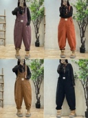 复古纯色牛仔背带裤 洋气哈伦连体裤 女2024秋季 宽松大码 潮 新款 个性