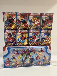 中国擎天机甲变形拼接积木小颗粒合体霸气造型男生超爱帅气玩具6