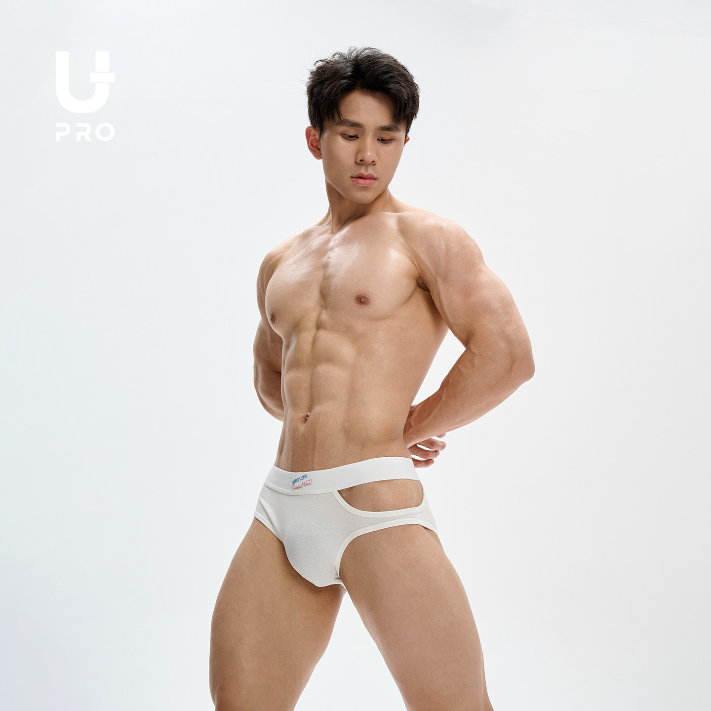 UPRO柚璞时尚男性挖孔高弹透气刺绣内裤三角内衣found love系列