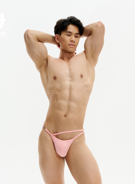 UPRO柚璞男士三角比基尼螺纹粉色黑色紫色白色三角内裤龙虾扣内衣