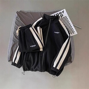 2026春季新款男士开衫卫衣套装青年立领休闲韩版运动服装两件套潮