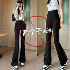 高个子微喇鲨鱼裤女外穿秋加绒加长马蹄裤弹力显瘦运动瑜伽喇叭裤