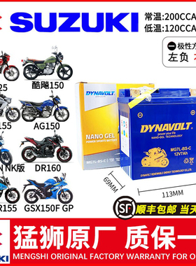 适用轻骑铃木gixxer155 GR150悍骏悍道酷飚酷道极客飒GSX150电瓶