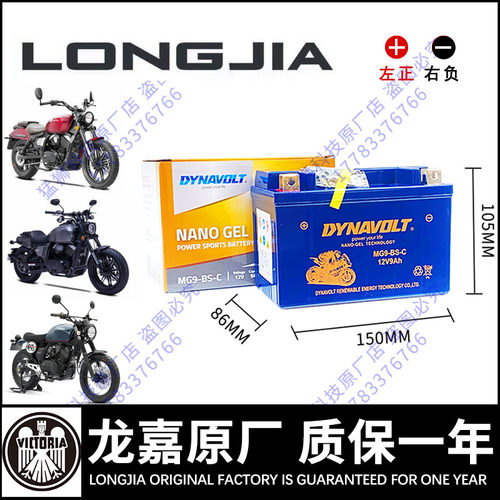 龙嘉V咖250i V霸V途250 VMAX300ie维多利亚300 150 XDV250电瓶