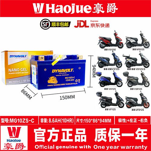 豪爵铃木125电瓶猛狮官方正品