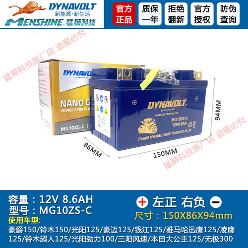 猛狮YTZ10S-BS CB400 YZF 雅马哈R1 R6电瓶DTZ10S猛狮蓄电池包邮