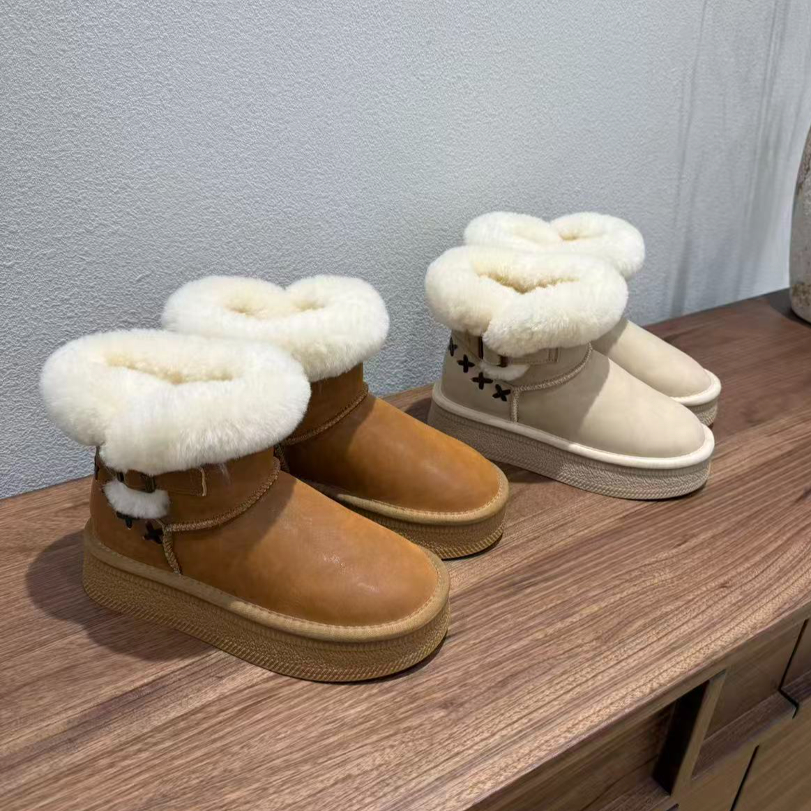 棒球队长真皮雪地靴女2025冬季新款加绒加厚棉鞋保暖防滑短筒靴子