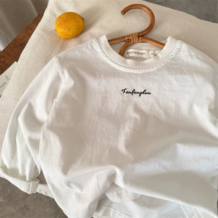 男童女童长袖T恤基础款纯棉薄款2026春季童装宝宝打底衫A类简约风