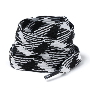 黑武士1.3宽双层涤纶扁男女运动板鞋带绳黑红色复古老爹鞋裤带绳