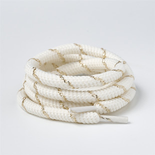 约8MM粗鞋带金丝银丝白色乳白藕粉休闲老爹鞋板鞋面包休闲鞋带