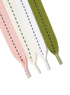 宽鞋带2cm1.5CM老爹板鞋带米黑白粉绿色中间点点运动休闲装饰鞋卫