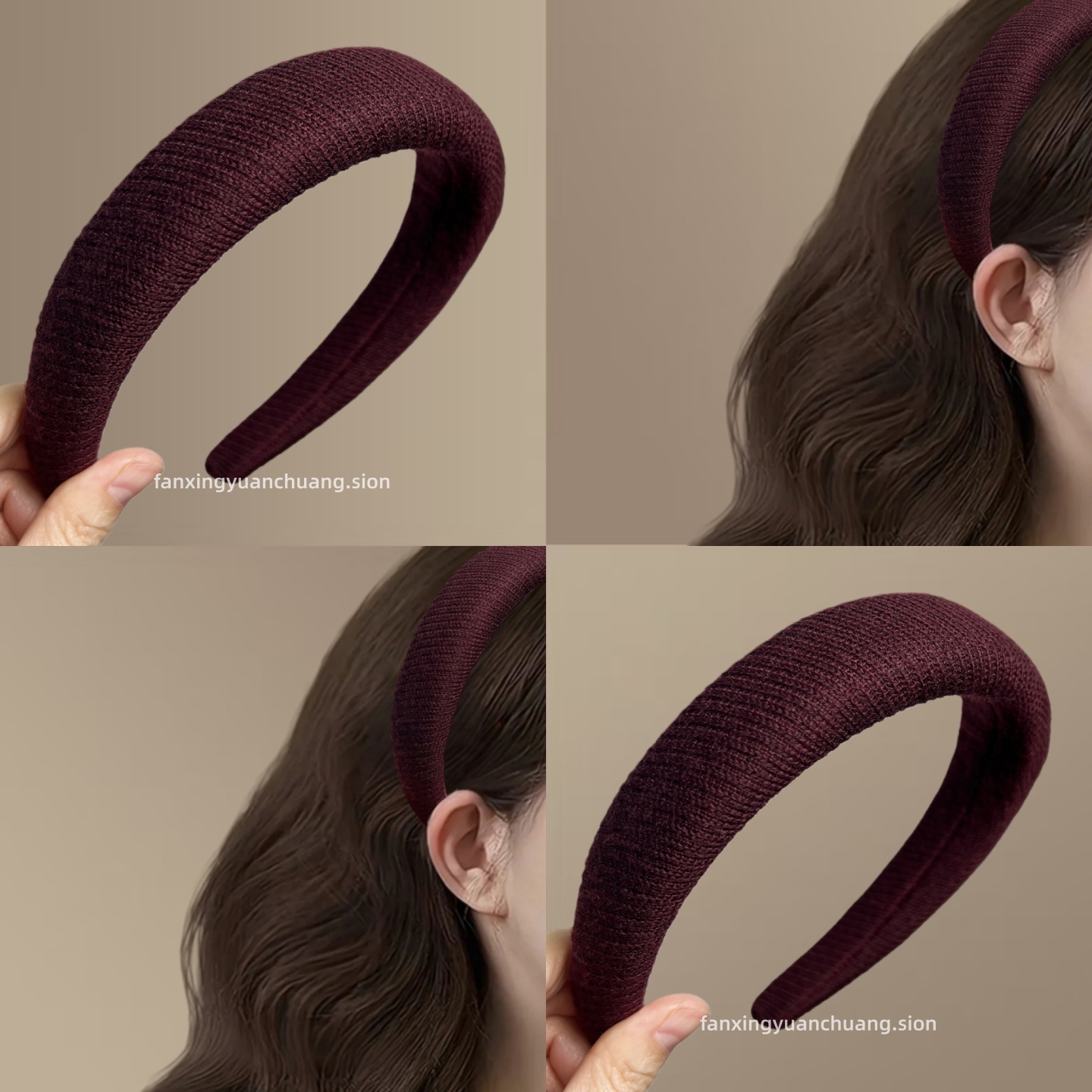 韩版简约毛线针织海绵发箍