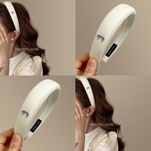 【月白流光】法式气质高颅顶发箍高级感百搭防滑头箍复古旅行发卡