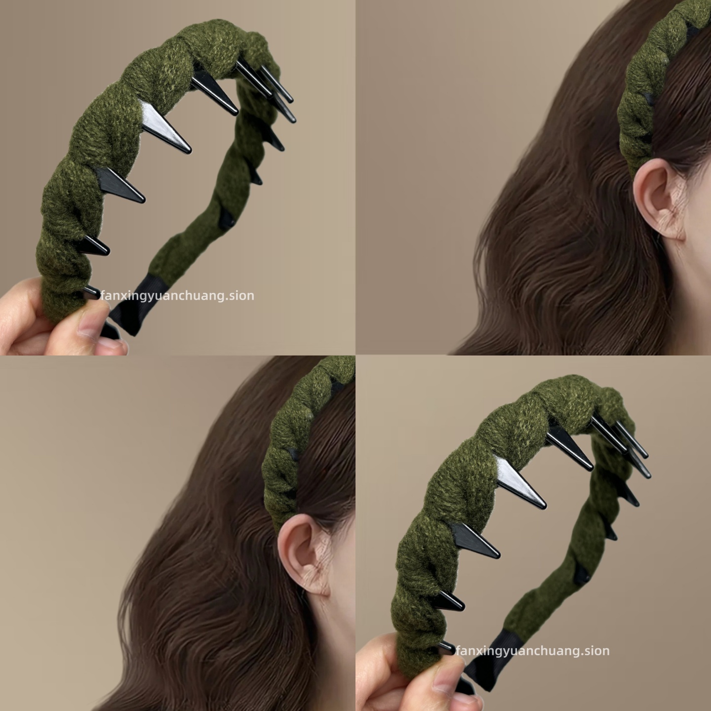 毛线缠绕高颅顶发箍女秋冬