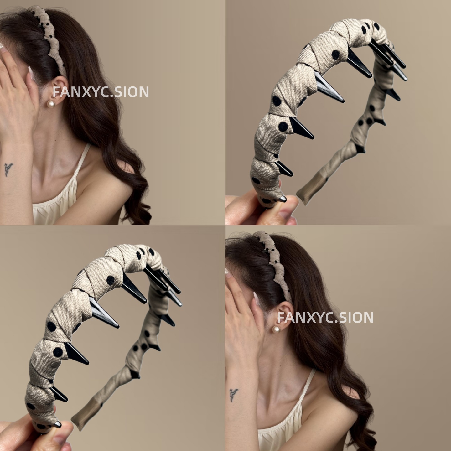 缎面布艺缠绕蝴蝶结带齿发箍