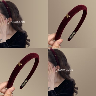 【云中胭脂】早秋复古丝绒港风头箍蝴蝶结细发箍显脸小旅行发卡