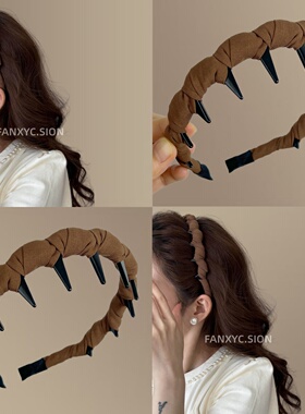 【云间焦糖】韩版时尚波浪发箍高颅顶带齿头箍布艺防滑旅行发卡