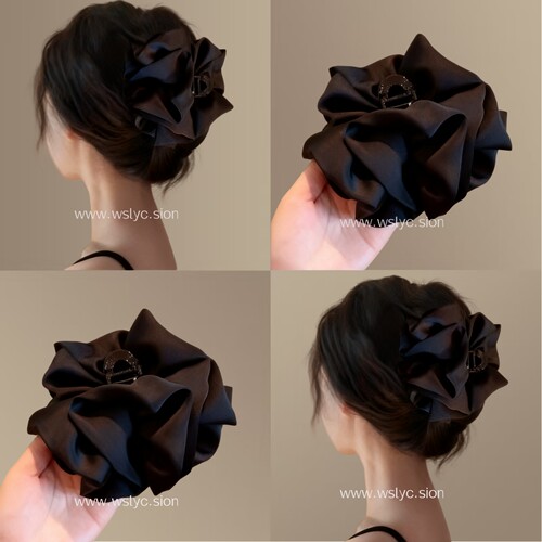 【气质泡泡袖】发量多大号发夹袖抓夹女高级感蝴蝶结后脑勺鲨鱼夹