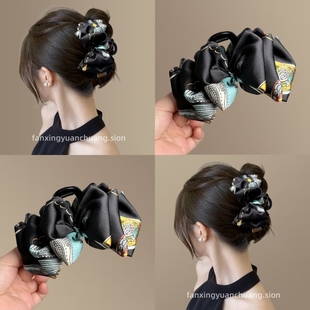 新中式国风断面发夹大号显发量多抓夹复古云朵泡泡鲨鱼夹气质发饰