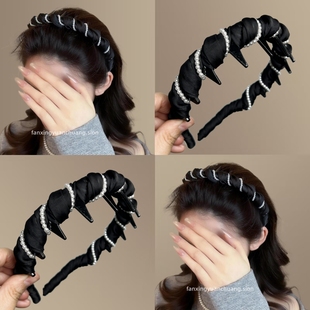 【绮丽香风】韩版小香风珍珠布艺发箍麻花缠绕头箍高级感旅行发卡