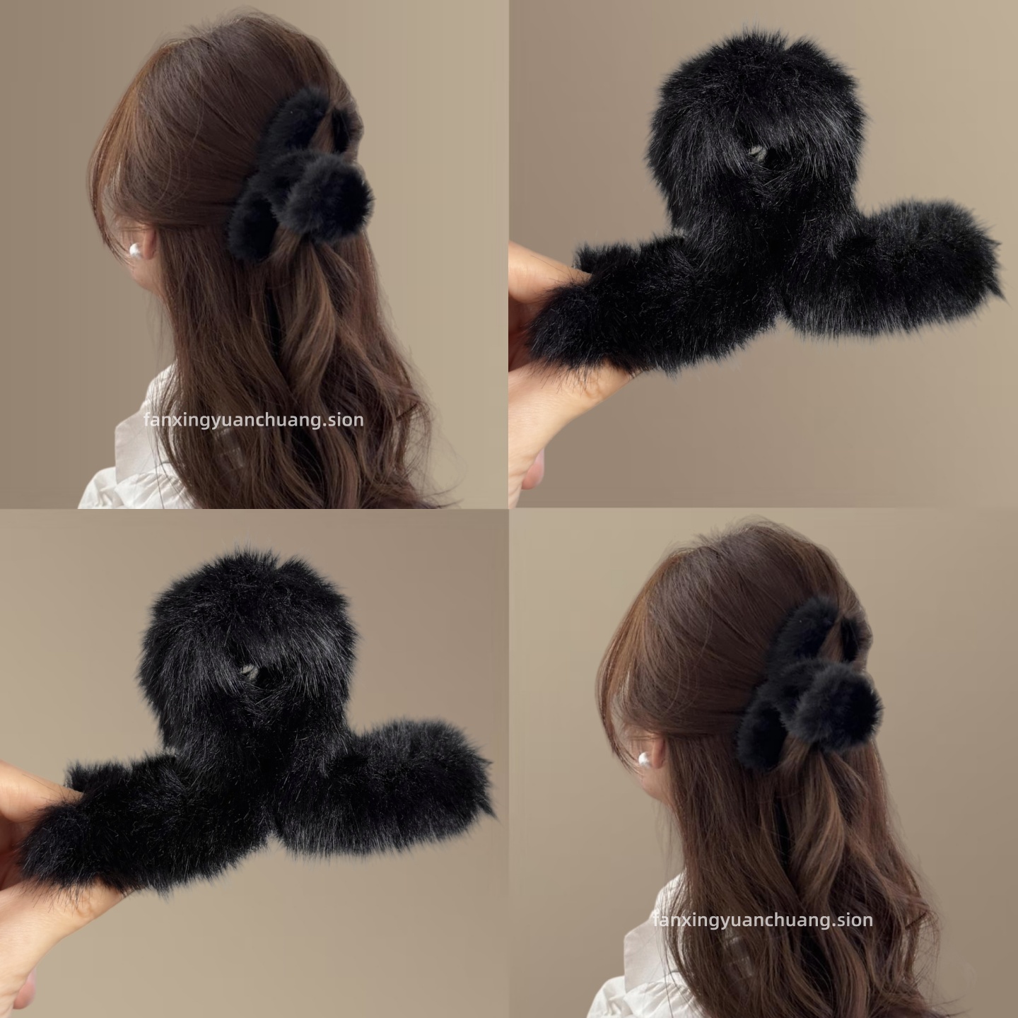 美拉德色系秋冬中号抓夹韩系