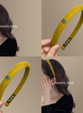 【锦屏韶光】早秋复古丝绒港风头箍蝴蝶结细发箍显脸小旅行发卡