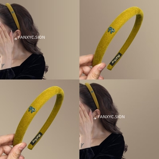 【锦屏韶光】早秋复古丝绒港风头箍蝴蝶结细发箍显脸小旅行发卡