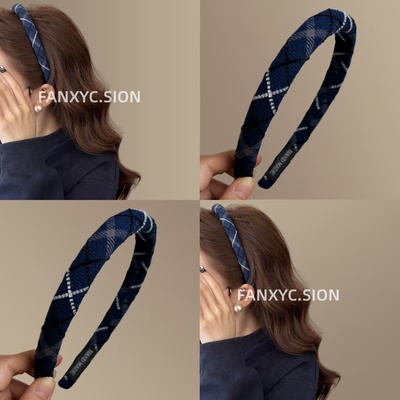 2025新款韩系格子发箍网红