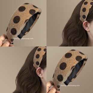 【鸳鸯杏雨】复古大圆圈毛绒发箍高级感气质头箍日常外戴旅行发卡