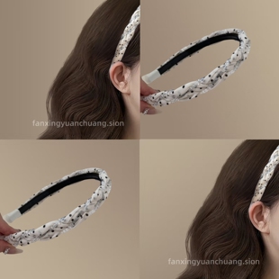 时尚复古波点水晶缠绕发箍女2025新款高级感密齿碎发头箍发卡发饰