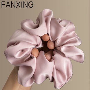 【冰桃雪】法式缎面大肠发圈高级感头绳肥肠圈慵懒风发绳旅行发卡