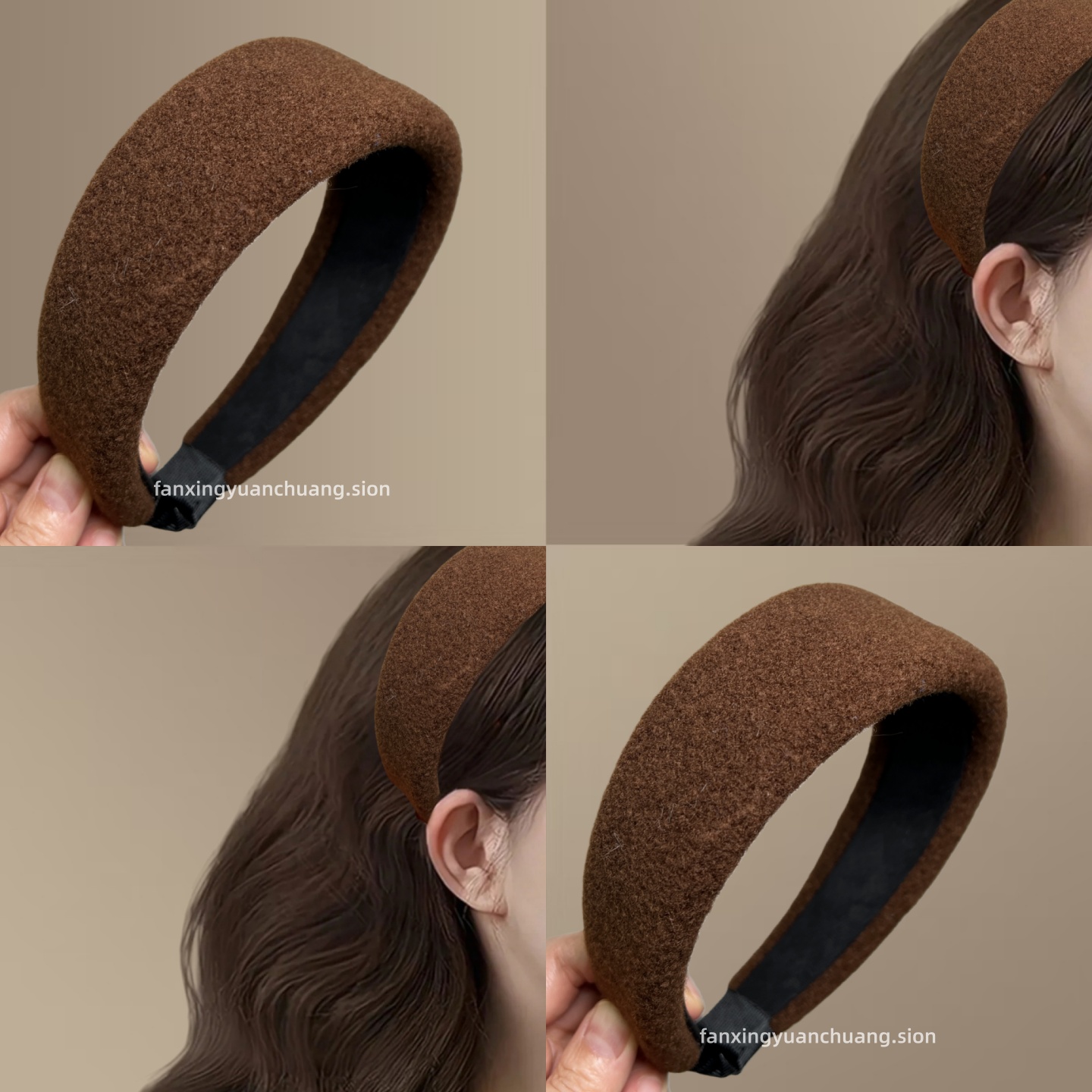 韩版羊毛呢宽款发箍优雅气质百搭