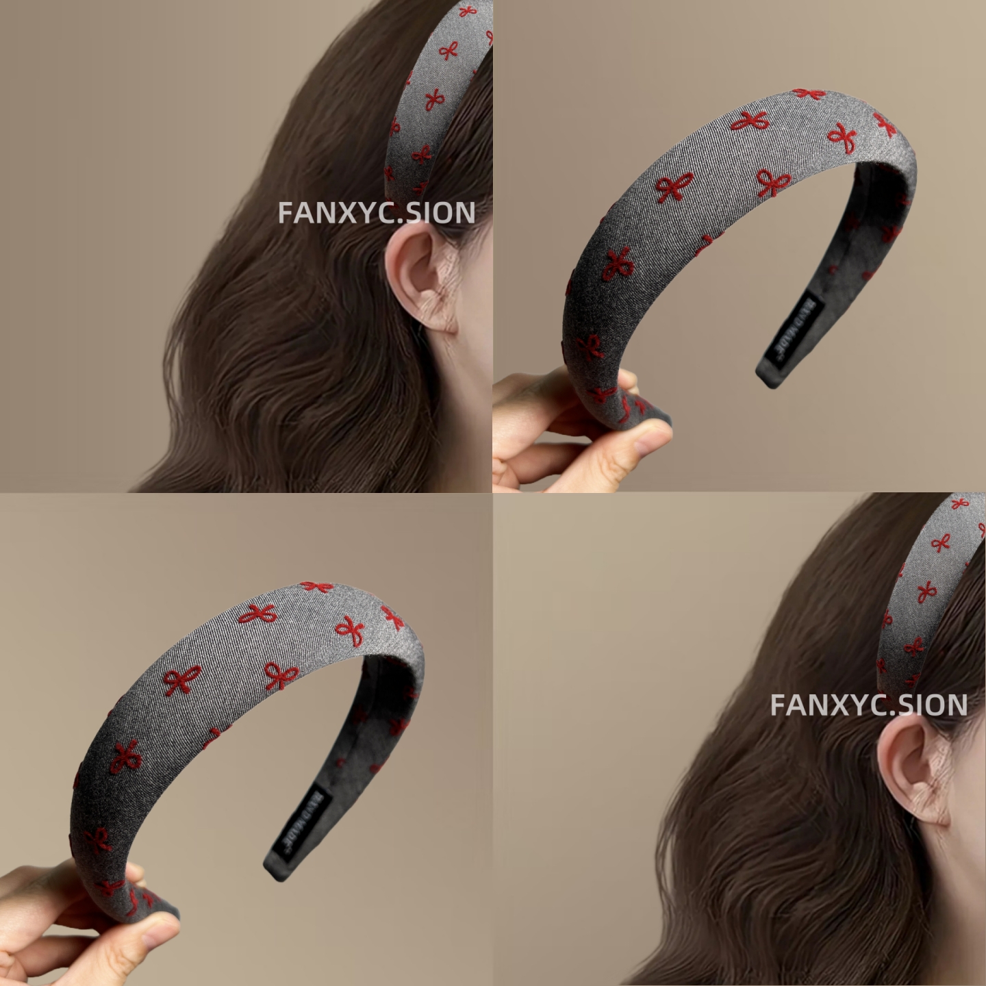 雷谬系！波点爱心发箍！红色蝴蝶结头箍女2024新款高颅顶旅行发卡