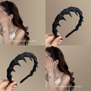 缎面缠绕带齿防滑发箍女2025新款 日常外戴高颅顶头箍百搭发卡发饰