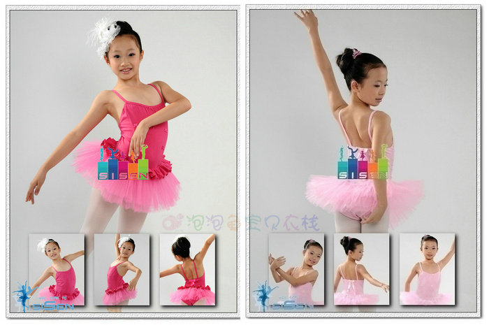 棉质吊带舞蹈裙女儿童舞蹈服蝴蝶结芭蕾纱裙篷篷裙六一演出服多色