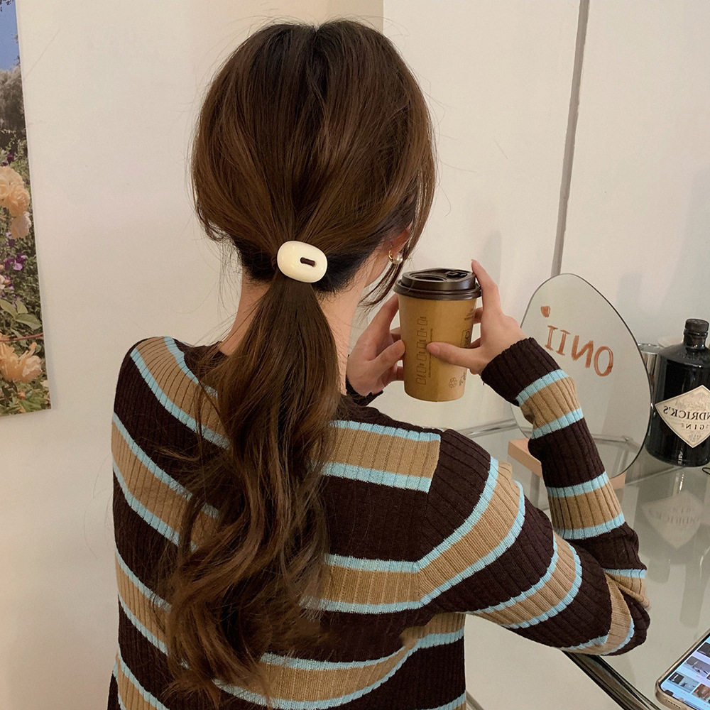 头绳小橡皮筋发圈女扎头发绳头饰2023年新款几何椭圆韩国简约胶圈