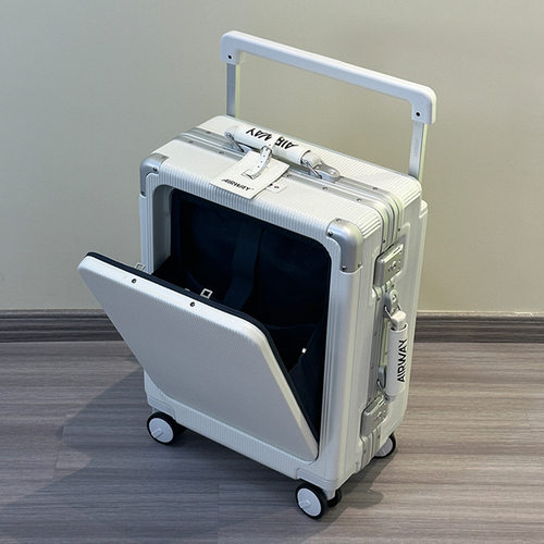 AIRWAY宽拉杆铝框前开盖行李箱女静音万向轮PC密码箱20登机箱男24