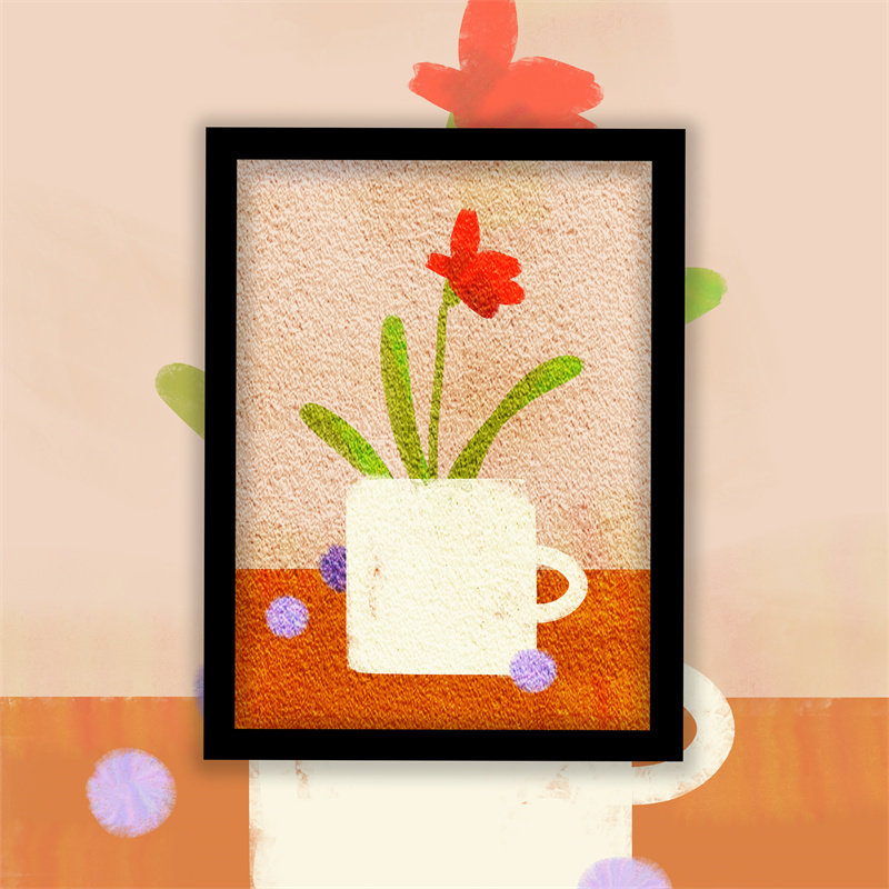 新款易学创意花瓶纸浆画手工diy材料包客厅装饰画立体卧室包邮