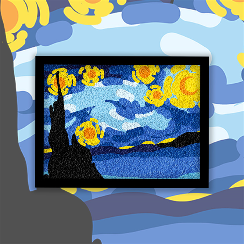 山水艺术室内装饰diy手工纸浆画