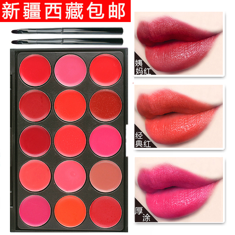 15色口红盘送唇刷2支化妆师专用